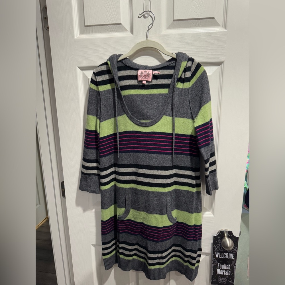 Vintage Juicy Couture Striped Sweater Dress Size L
